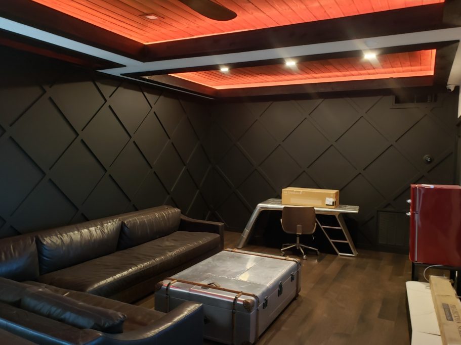 Architectural Paneled Lounge Feature Wall