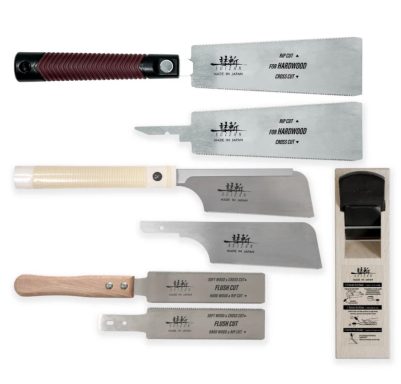SUIZAN furniture maker tool set with several Japanese saws and hand plane
